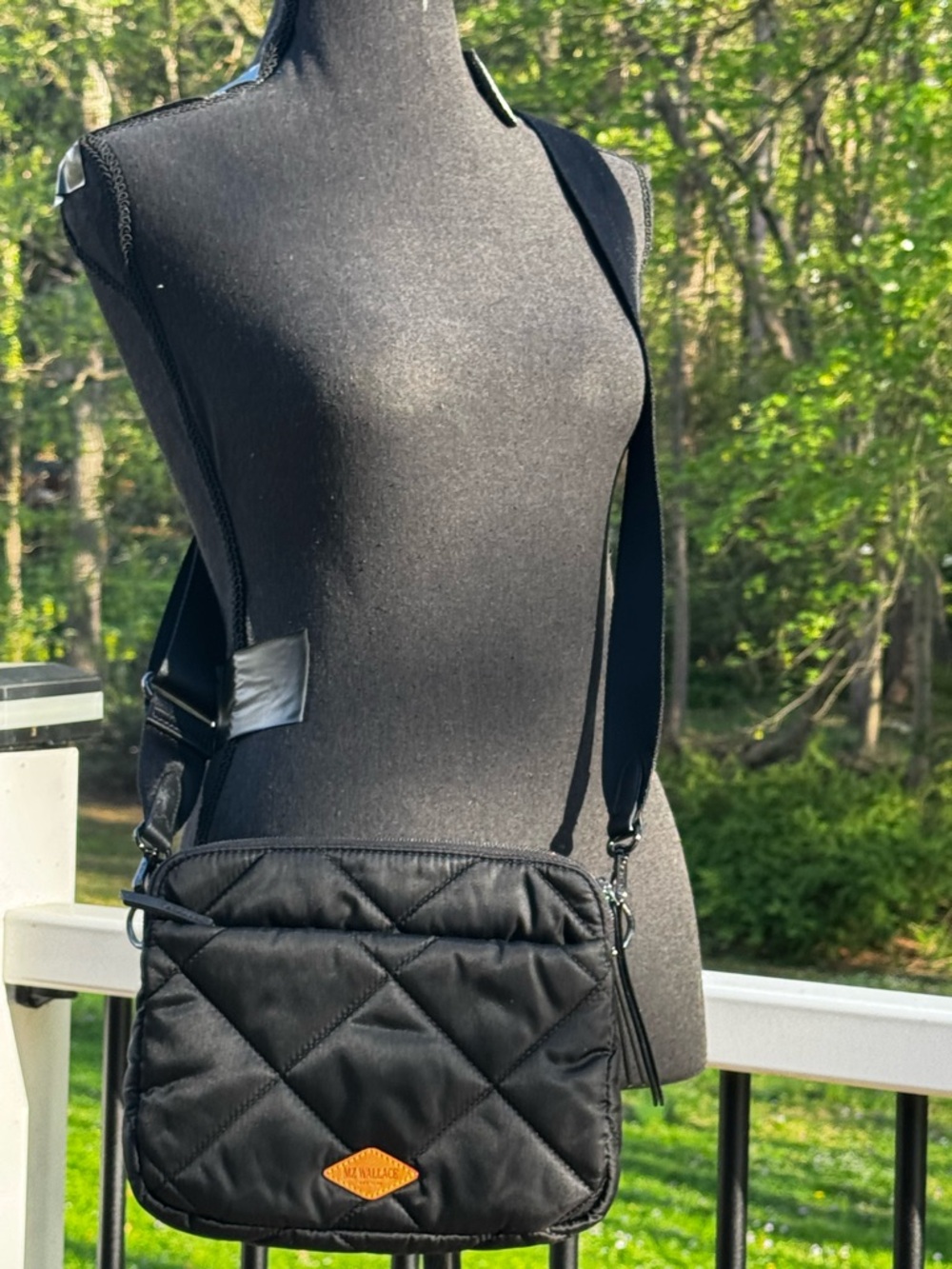 MZ Wallace Black Madison Quilted Crossbody Bag with Adjustable Strap - Picture 8 of 15
